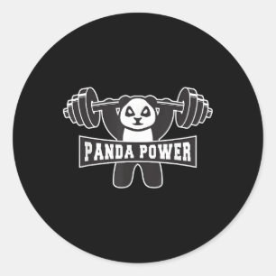 Sticker Rond Panda Power Workout Panda Gym
