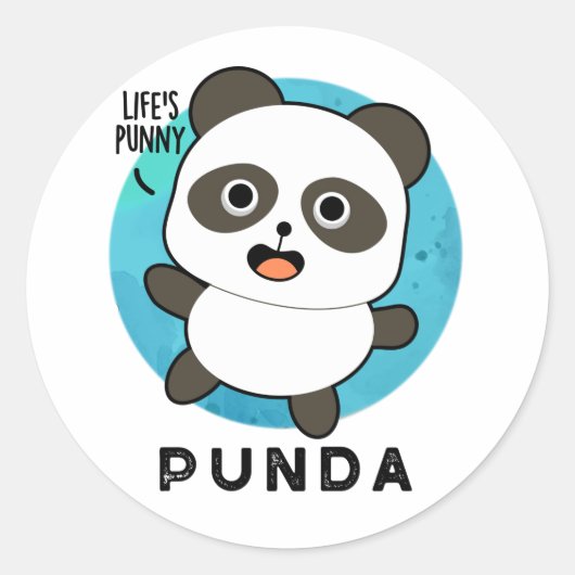 Sticker Rond Panda Pun Animal Punda Funny (Devant)