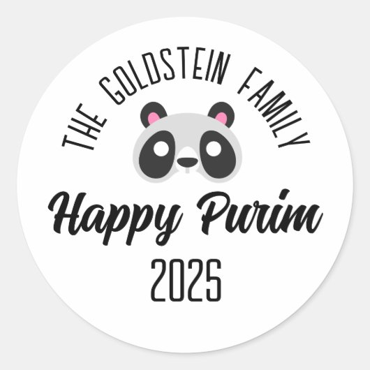 Sticker Rond Panda Purim masque mascarade (Devant)