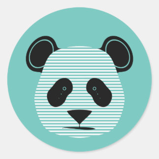Sticker Rond panda rayures