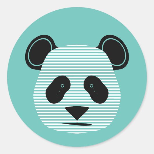 Sticker Rond panda rayures (Devant)