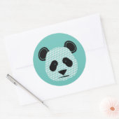 Sticker Rond panda rayures (Enveloppe)