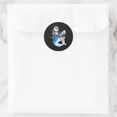 Sticker Rond Panda Riding Shark Space Galaxy Jawsome (Sac)