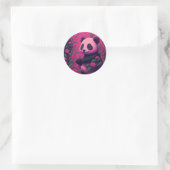 Sticker Rond Panda Rose Coloré (Sac)