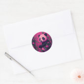 Sticker Rond Panda Rose Coloré (Enveloppe)