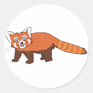 Sticker Rond Panda Rouge Carton Mignonne Sticking Out Langue