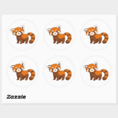 Sticker Rond Panda roux mignon (Feuille)