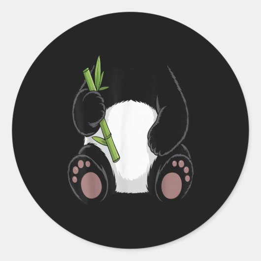 Sticker Rond Panda Shirt Adult Kids Men Women Panda Bear Costum (Devant)