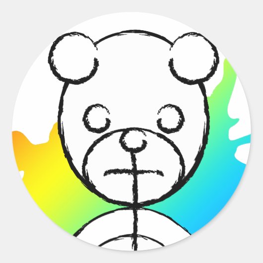 Sticker Rond panda splatz. (Devant)