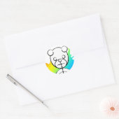 Sticker Rond panda splatz. (Enveloppe)
