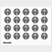 Sticker Rond Panda sucre Zombie gris (Feuille)