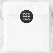 Sticker Rond Panda Sushi Hug Animal Maki nourriture (Sac)