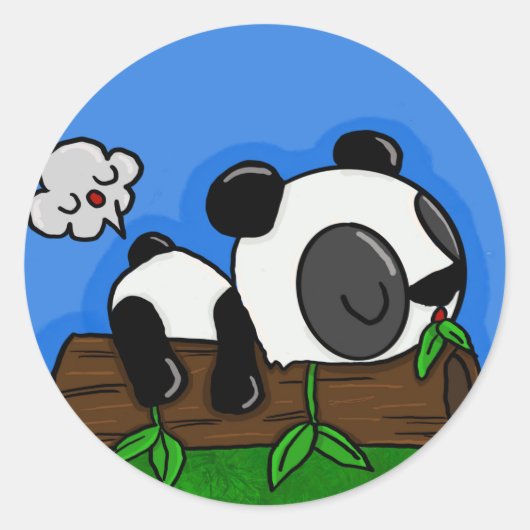 Sticker Rond panda tot (Devant)