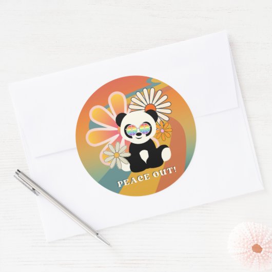 Sticker Rond Panda | Tranquillité colorée (Enveloppe)