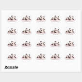 Sticker Rond panda,warm,healing,slow-paced,inner peace #019 (Feuille)