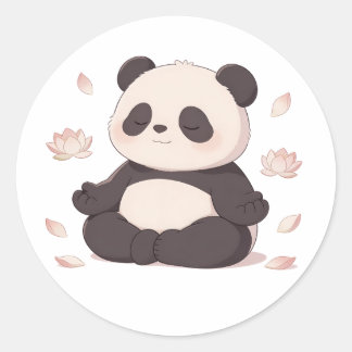 Sticker Rond panda,warm,healing,slow-paced,inner peace #02