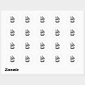Sticker Rond Panda with Coffee to go (Feuille)