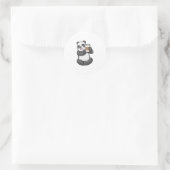 Sticker Rond Panda with Coffee to go (Sac)