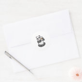 Sticker Rond Panda with Coffee to go (Enveloppe)