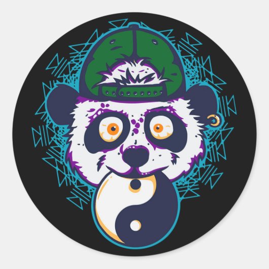 STICKER ROND PANDA YIN YANG (Devant)