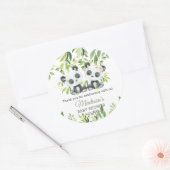 Sticker Rond Pandas Bamboo Verdure Twin Boy Baby shower fille (Enveloppe)
