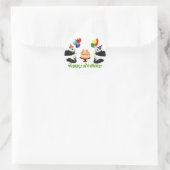 Sticker Rond Pandas d'anniversaire (Sac)