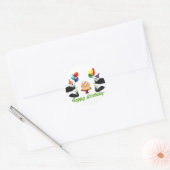 Sticker Rond Pandas d'anniversaire (Enveloppe)