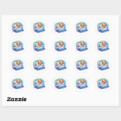 Sticker Rond Pandas dormant doucement dans le lit (Feuille)