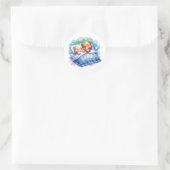 Sticker Rond Pandas dormant doucement dans le lit (Sac)