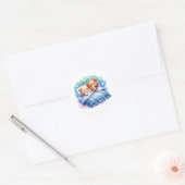 Sticker Rond Pandas dormant doucement dans le lit (Enveloppe)