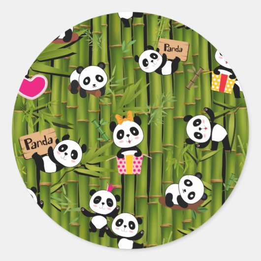 Sticker Rond Panda's Pattern 2 (Devant)