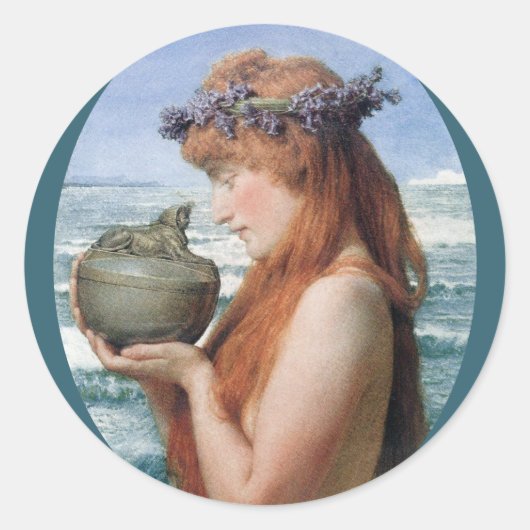 Sticker Rond Pandora par Sir Lawrence Alma-Tadema (Devant)