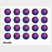 Sticker Rond Pandore céleste rose chaud et bleu marine (Feuille)