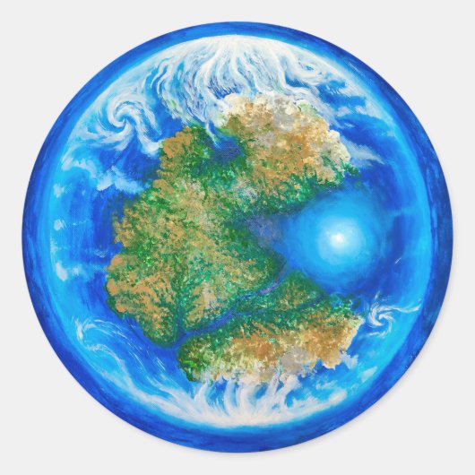 Sticker Rond Pangée et l'océan des Téthys (Devant)