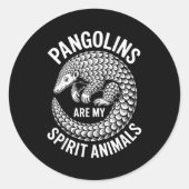 Sticker Rond Pangolins Srit Animals Funny Pangolin  (Devant)
