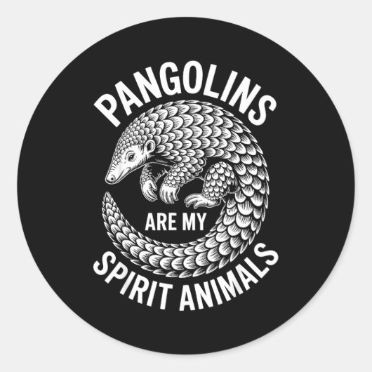 Sticker Rond Pangolins Srit Animals Funny Pangolin  (Devant)