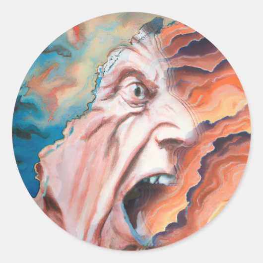 Sticker Rond Panic Waves peinture à l'huile (Devant)