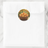 Sticker Rond Panier d'abricots (Sac)