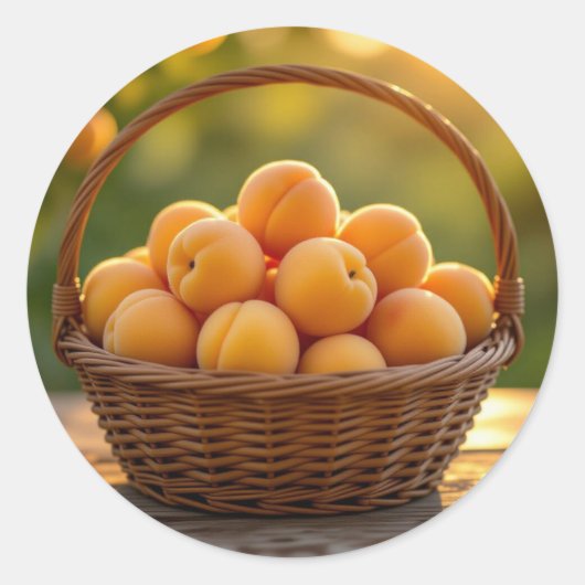 Sticker Rond Panier d'abricots (Devant)