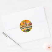 Sticker Rond Panier d'automne ~ Sceau d'enveloppe/autocollant (Enveloppe)