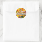 Sticker Rond Panier d'automne Thanksgiving (Sac)