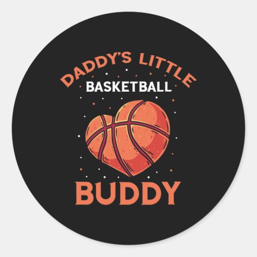 Sticker Rond Panier de basket-ball Little Buddy de papa (Devant)