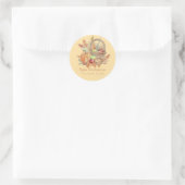 Sticker Rond Panier de Bon thanksgiving d'aquarelle personnalis (Sac)