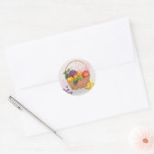 Sticker Rond Panier de fruits vibreux Aquarelle Art (Enveloppe)
