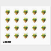 Sticker Rond Panier de légumes (Feuille)