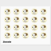 Sticker Rond Panier de Pâques Snoopy Beagle (Feuille)