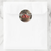 Sticker Rond Panier de pommes rouges (Sac)
