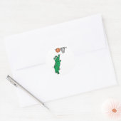 Sticker Rond panier de tir de grenouille mignon (Enveloppe)