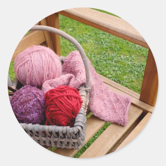 Sticker Rond panier de tricot (Devant)