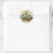Sticker Rond Panier d'oeufs et de violets (Sac)